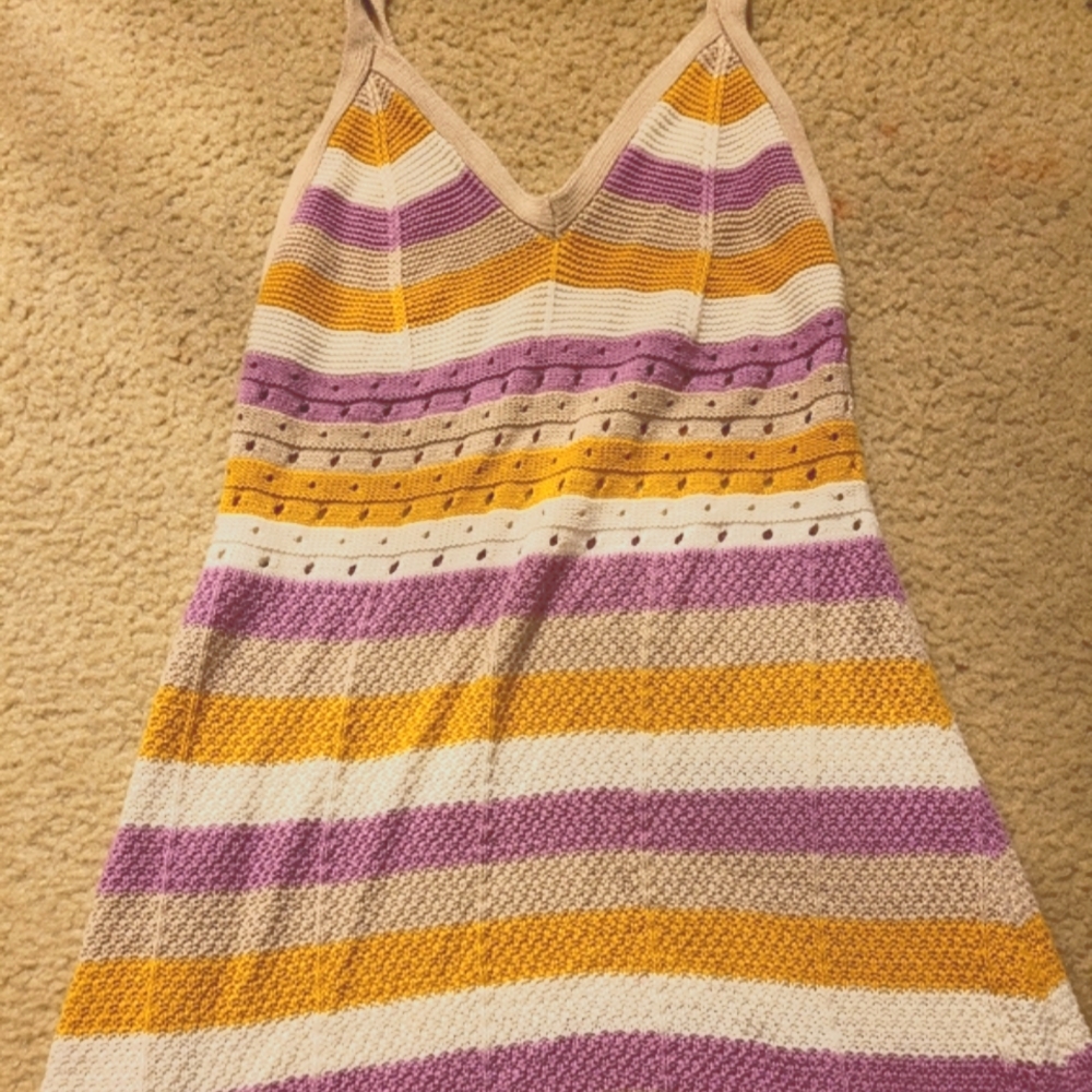 Multicolored crotchet dress